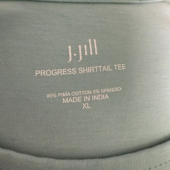 J. Jill Aqua Green/Blue Short Sleeve Shirttail Tee Sz XL, Casual, Pima Cotton - Picture 8 of 11